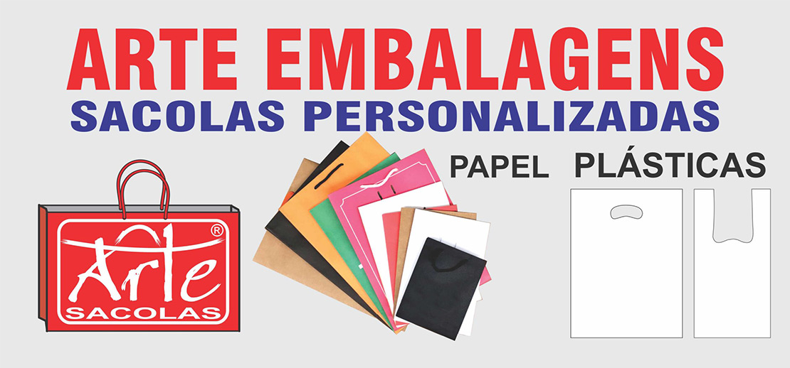 Arte embalagens, sacolas personalizadas.